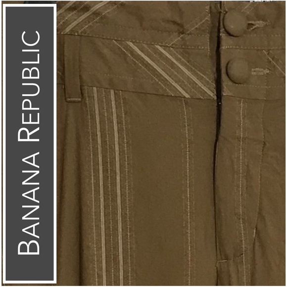 💕 Banana Republic Cuffed Pants in Brown, White Stripes - Picture 6 of 7
